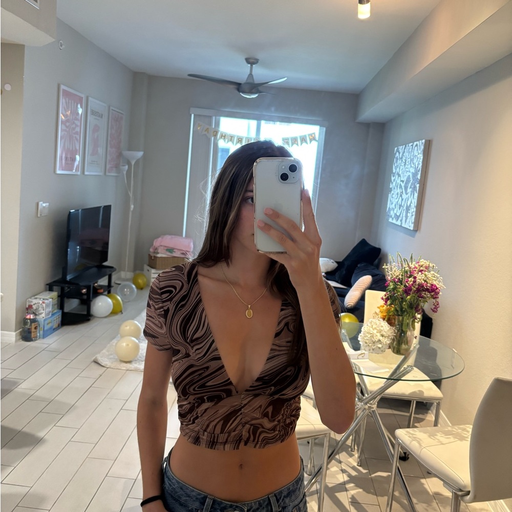 Brown Swirl Women's Top
